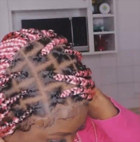 Mayomi Wig®| 🔥100% Vivid Pink Hand-Braided Braids Simbi Cornrow Braid Wig 100% Vivid Pink  insswig.com