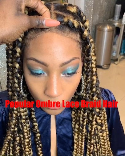 Mayomi Wig®| Popular Ombre Lace Braid Hair Brown Cornrow Braids Wig Braided Wig Black Women Xmas Gift  insswig.com